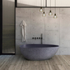 Konkrete graue Badezimmer Ei feste Oberfläche freistehende Badewanne